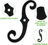 MorningRo 2 Pack 6.5 Inches Black S Style Shutter Dogs Shutter Dog Holders with Mounting Hardware External Shutters