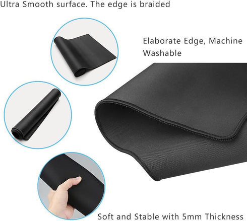 Large Mouse Pad Gaming & Professional Computer Mat, Extra Large 27.5IN (70 * 30), Black