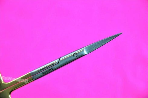 Premium German Iris Supercut Micro Dissecting Scissors, Curved 4.5" with Tungsten Carbide Inserts