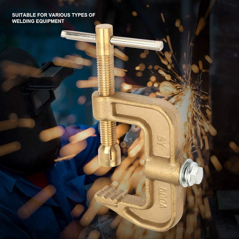 500A Brass Welding Ground Clamp - Classical G Shape Earth Clamp for Welding Machine