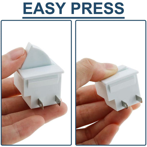 Refrigerator Door Lamp Light Switch, 5A AC 125V 2Pin Rocker Lever Control, Replacement Fridge Parts - 2Pack