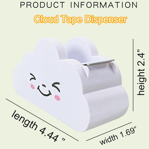 Cloud Tape Dispenser, Durable and Stylish Cute Desktop Tape Dispenser Office Supplies, Rainbow Tape Funny Cloud Packaging Wrapping Stationery Supply by SHOIKOM
