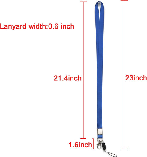 YOUOWO 10 Pack Neck Lanyard, Office Nylon Blue Lanyards with J-Hook for Badge Holders, ID Name Badges