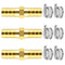 Da by 3 pcs 3/8"(10mm) Barb Splicer Mender Hose Brass Fitting with 6 pcs Stainless Steel Pipe Clamps