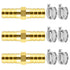 Da by 3 pcs 3/8"(10mm) Barb Splicer Mender Hose Brass Fitting with 6 pcs Stainless Steel Pipe Clamps