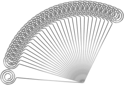Ring Loop Round Shape Craft Wire Clip, 30 Pack Silver Table Card Holders for Party Decoration
