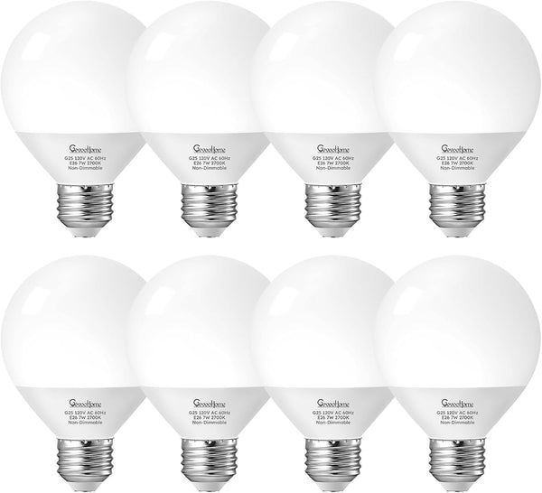 GvvooHome Vanity Light Bulbs for Bathroom, G25 LED Globe Light Bulbs for