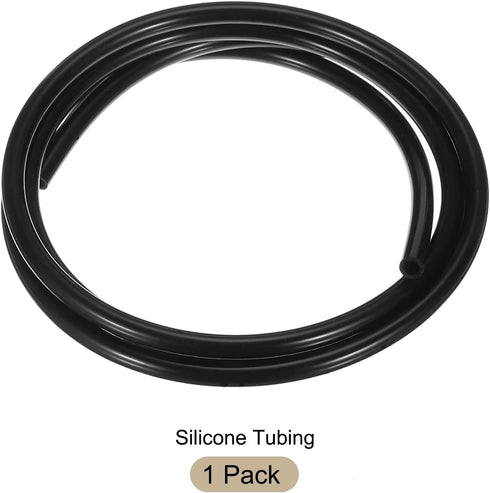 1m (3.3ft) Black Silicone Tubing, 3mm ID x 4.8mm OD Industrial Plastic Hoses for Pump Siphoning and Brewing