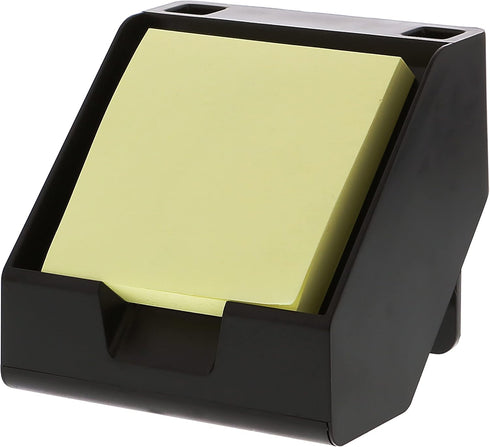 Bostitch Office Konnect Sticky Note Holder with Business Card Stand, Includes Pen Holders, Black
