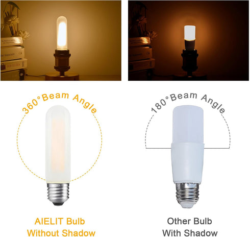 T10/T30 Bulb 25 2700K, 200 E26 2W Dimmable Bulbs, Bulb 3-Pack Frosted LED Light Watt Equivalent, Warm White LM