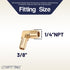 LTWFITTING 90 Degree Elbow Brass Barb Fitting, 3/8 ID Hose x 1/4-Inch Male NPT, Pack of 5