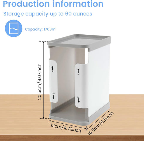 ZLHETWT 1700ml Breastmilk Freezer Organizer, Clear Freezer and Fridge Organizer Bins Reusable Breast Milk Storage Tower