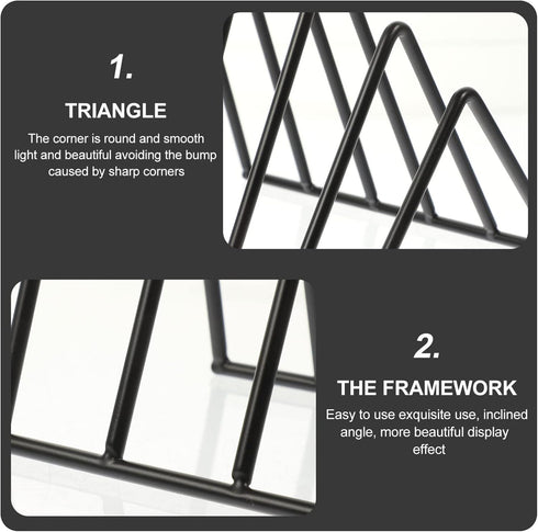 STOBOK Black Organizer Book Shelf, Decor and Mails Magazine Files Organizing Rack for Documents