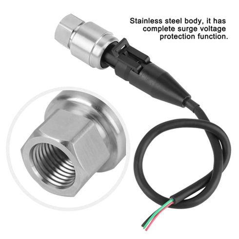 G1/4" Input 5V Output Stainless Pressure Transducer Sensor - 0.5-4.5V / 0-5V for Oil, Fuel, Air, Water (0-1000PSI)