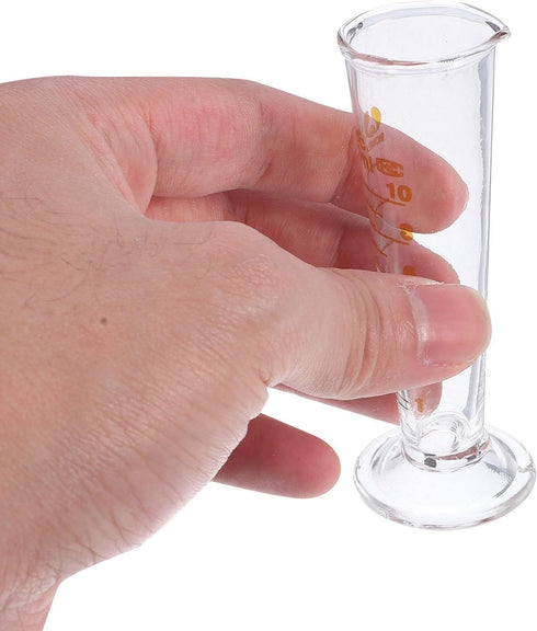 Professional Lab Graduated Measuring Cup - Thickened Borosilicate Glass Conical Beaker with Spout (10ml)