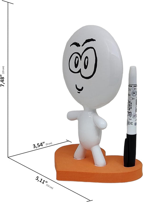 TITTO in Love Draw Your Ideas, Small Desktop Whiteboard Dry Erase, Ceramic Doll, Orange Office