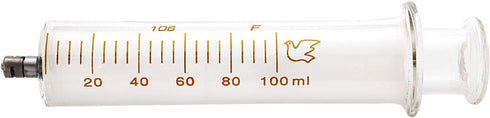 Glass Laboratory Syringes with Caps, 1 Pack, 100cc/ml for Industry