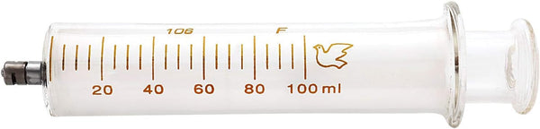Glass Laboratory Syringes with Caps, 1 Pack, 100cc/ml for Industry