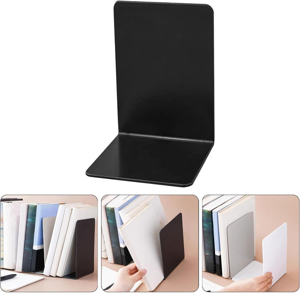 Luoyiyuan L-Shaped Bookends Book Holders Shelf Book End Book Stoppers Book Rack Desk Organisers for Books Magazines