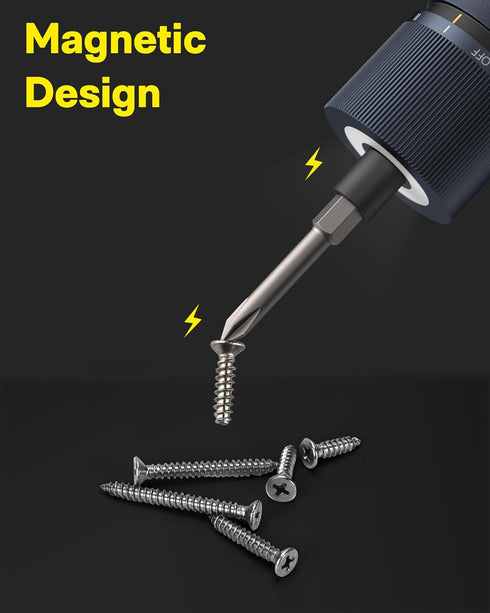 3.6V Set 1/4'' 3 Settings, 1500mAh 12 S2 HOTO Electric Screwdriver Rechargeable, Cordless Screwdriver USB-C, Hex Bits