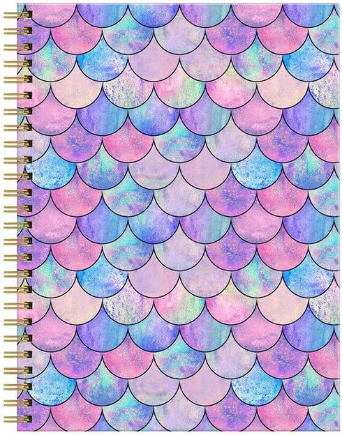 Spiral Journal Notebook for Women, A5 College Ruled, 120 Pages Lined Journal, 6"x 8.4", Premium Thick Paper, Mermaid