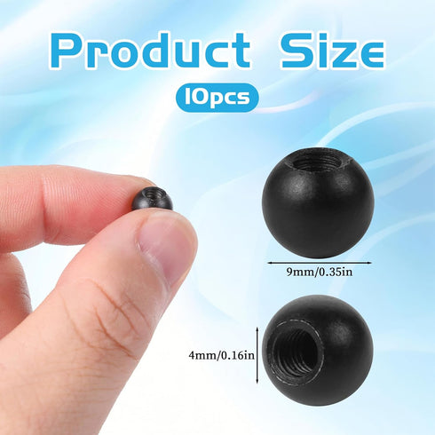 Exircy 10PCS M4 Lamp Cap Nuts, Black Screw Caps Ball Lamp Decoration Furniture Lighting Screw Caps