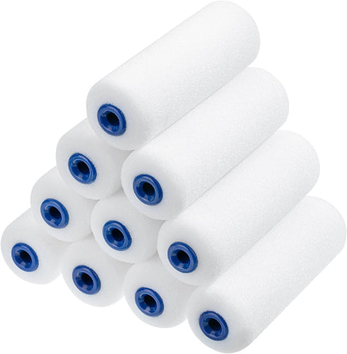 Bates Foam Paint Roller Covers, 10 Pack, 4 Inch High Density Foam Roller Paint Covers