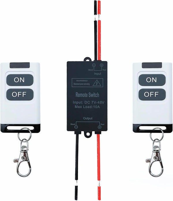 12V Radio Remote Switch DC 7V/48V Wireless RF Switch 328FT Long Range