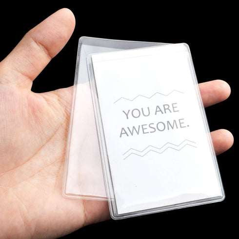 Transparent Credit Card Sleeves, 20pcs Clear Waterproof Holder Inserts for Insurance License ID Business Social