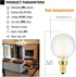 Bulbs,E12 Bulbs,4W 40 Bulb,400lm,Warm 2700K,Globe Bulb Bulb Decorative,6Pack. LED Frosted Candelabra Light Edison LED
