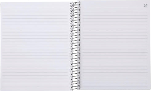 Erin Condren Modern Geometric Coiled Notebook, 7x9 Lined, Platinum Coil