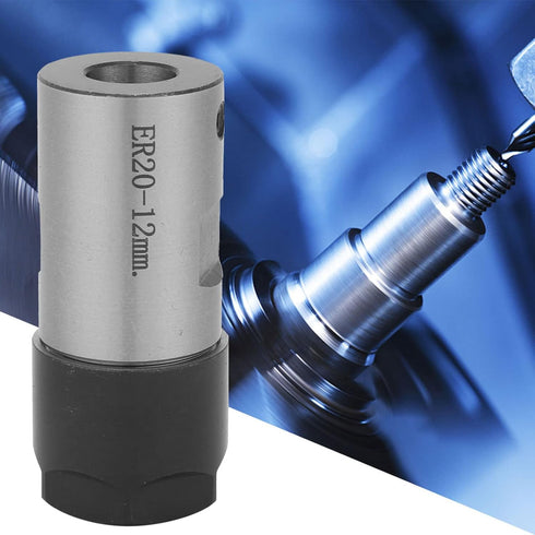 Collet Chuck, C25 ER20 50L CNC Milling Motor Spindle Extension Rod Holder Trimmer Shaft Adapter Clamping Tool High Precision Power Lathe Accessories for Boring Drilling Tapping Router(12mm)
