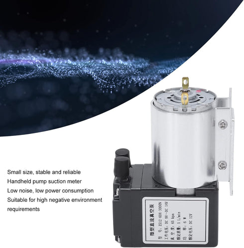 DC 12V Mini Vacuum Pump - 6W Micro Diaphragm Air Compressor for Gas Analysis Sampling Instrument