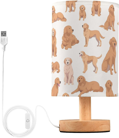 FRODOTGV Cute Golden Retriever Table Lamp for Small Spaces
