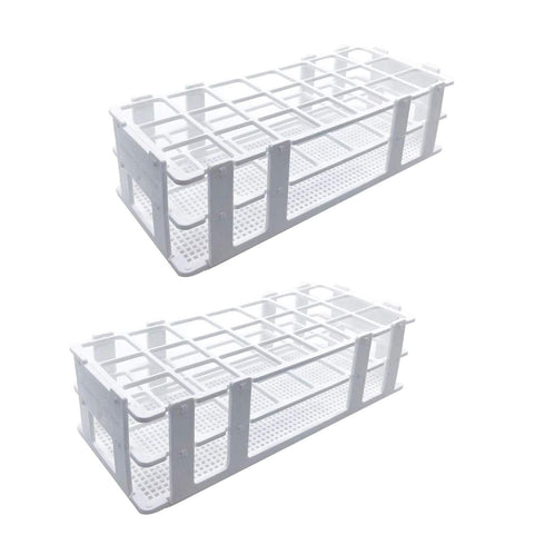 Plastic Test Tube Rack 2 Pack, 21 Holes Lab Holder for 30mm and Below Test Tubes, Detachable