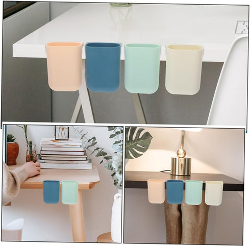 8pcs TEHAUX Hanging Cup Holders Desktop Storage Box Rolling Cart Accessories Office Desk Organizer Space Saving Cup