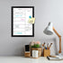 Weekly Dry Erase Whiteboard Calendar 15.7"x11.8", Magnetic Surface Memo Board for Wall, Black Wood Frame