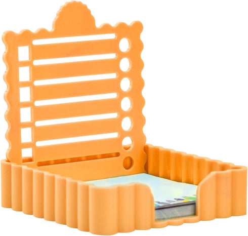 Cute Sticky Notes Holder with Stencil, Wavy Self-Stick Notepad Holder, Note Dispenser for Desk