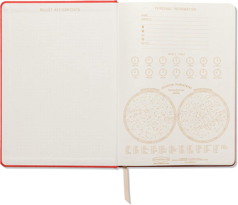 DesignWorks Ink Good Things Are Coming Orange, 7.5" x 10.25" Jumbo Journal Notebook, Vegan Suede, Gold Arches Accents,