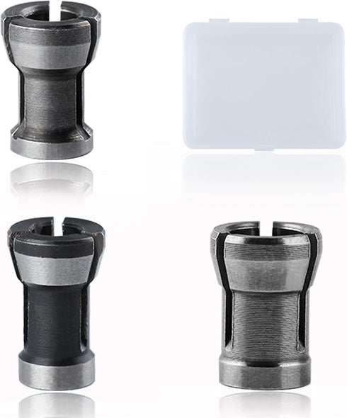 3 Pcs Die Grinder Collet, 6mm 6.35mm 8mm Router Collet Chuck Adapter for Woodworking Engraving Trimming