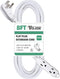 YOJOE 8 ft Flat Plug Extension Cord with 3 Outlets, 16/3 SJTW Heavy Duty for Christmas Lights