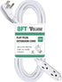 YOJOE 8 ft Flat Plug Extension Cord with 3 Outlets, 16/3 SJTW Heavy Duty for Christmas Lights