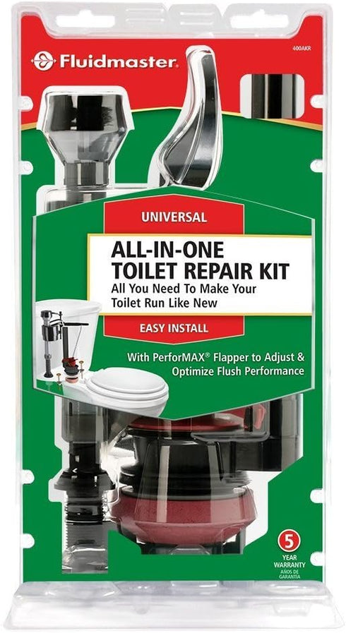 Fluidmaster 400AKR Universal All in One Toilet Repair Kit for 2-Inch Flush Valves - Easy Install