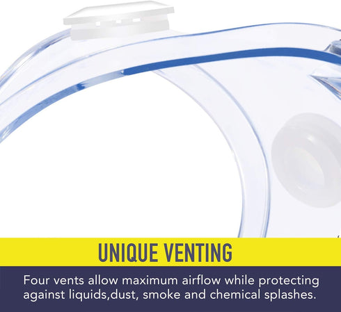 YunTuo 2 pack Safety Goggles, Adjustable,Lightweight Anti-Fog Protective Safety Glasses, Eye Protection, White