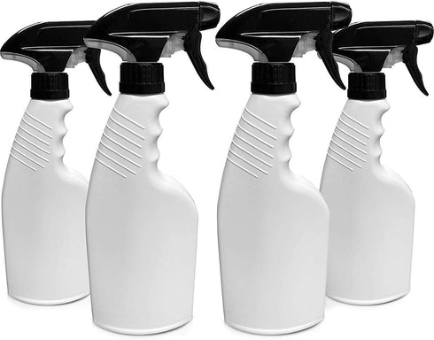 16oz 4 Pack Reusable Plastic Spray Bottle Sprayer for Bleach, Auto Detailing,