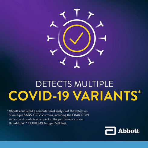 COVID-19 1 Pack, 2 15-Minute BinaxNOW Antigen Self Test, Tests Total, COVID Test With Results Without Sending to a Lab