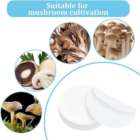 GORGECRAFT 100PCS 90 mm Synthetic Filter Discs, Cellulose Filter Paper Circular Funnel Filters for Mushroom Cultivation