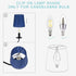 Shades,Set 6,Small Barrel,5.2"4"H5.2", BULB,Navy LAMPWELL KORA Clip-on Chandelier Lamp of Organzy Ribbon