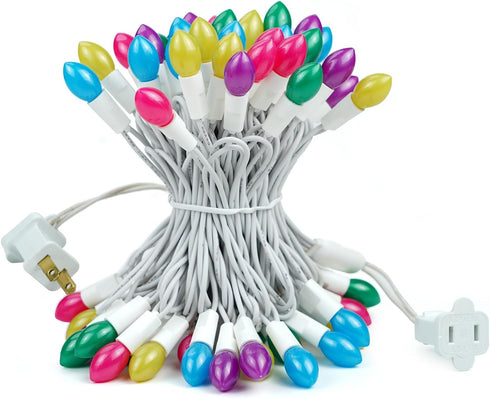 50 17FT BOHON Easter Lights String LED Multi Color Christmas Lights White Wire Pastel String Lights Plug in for Bedroom