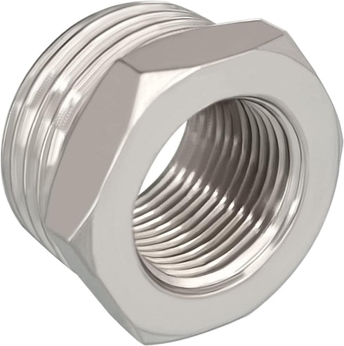 Nickel Plated Brass Reducer Faucet Adapter, G 1/2 Male to 3/8 Female Compression Hose Fitting, 4PCS